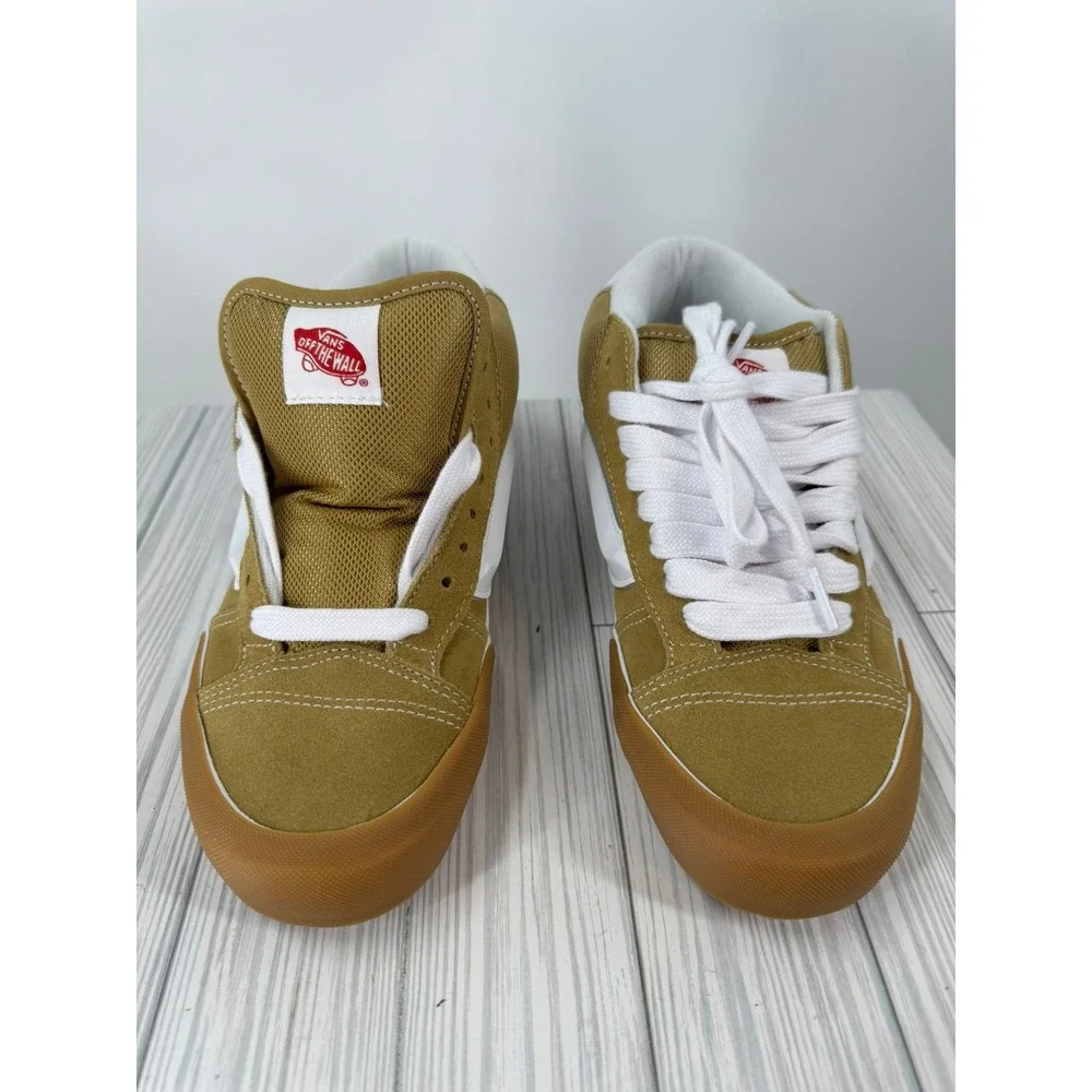Vans Knu Skool Mega Gum Bronze White Suede Puffy Skate Shoes Mens 10 Womens 11.5